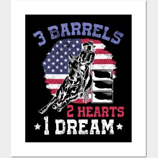 3 Barrels 2 Hearts 1 Dream I Horseback Riding Posters and Art